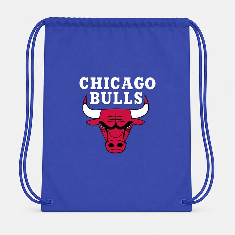 Chicago Bulls White Drawstring Bag - Blue