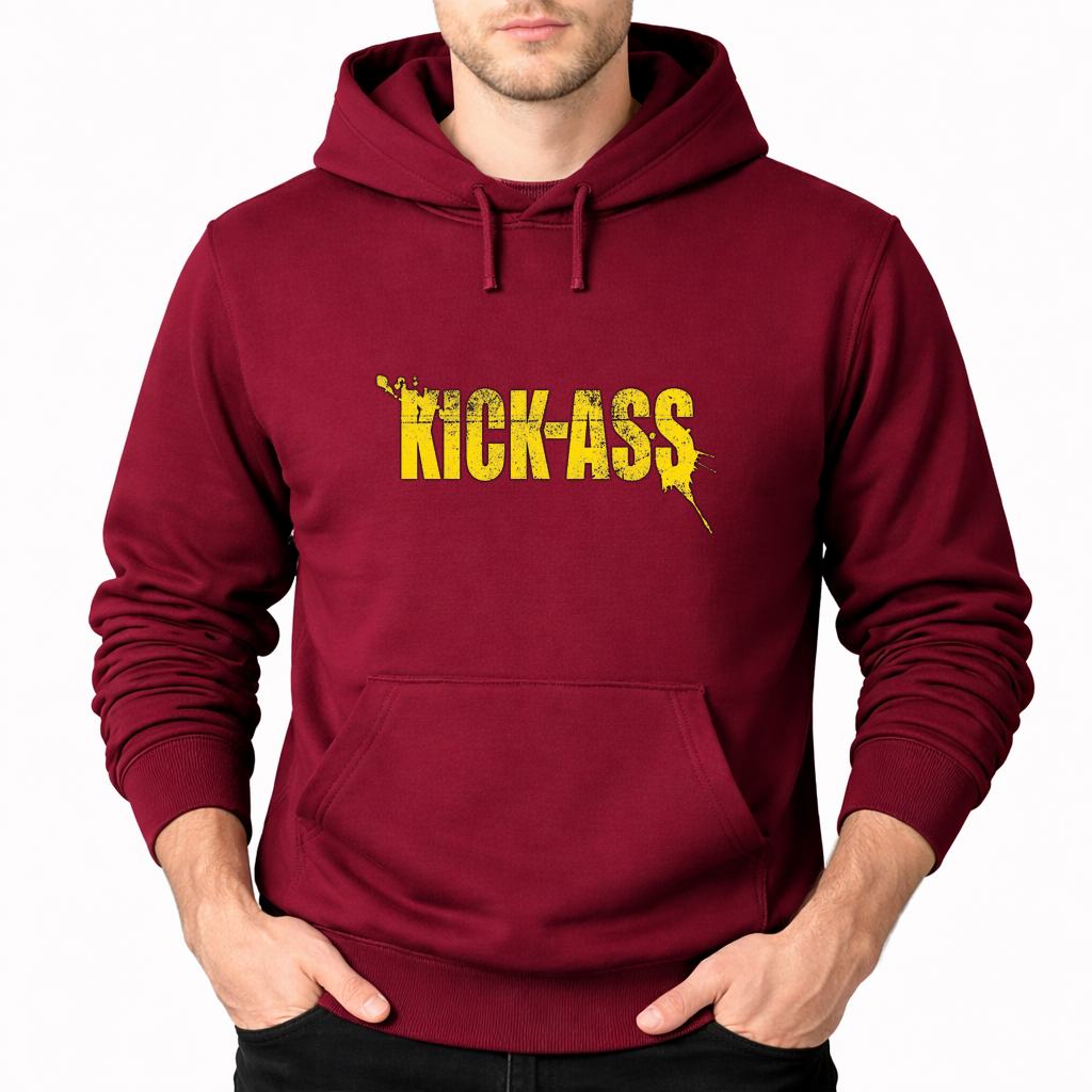 Men's Kick-Ass Pullover Hoodie - Burgundy