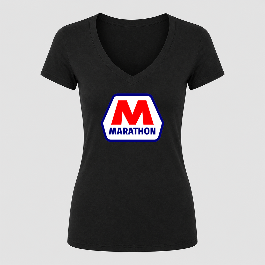 Women's Marathon V Neck T-Shirt in black
