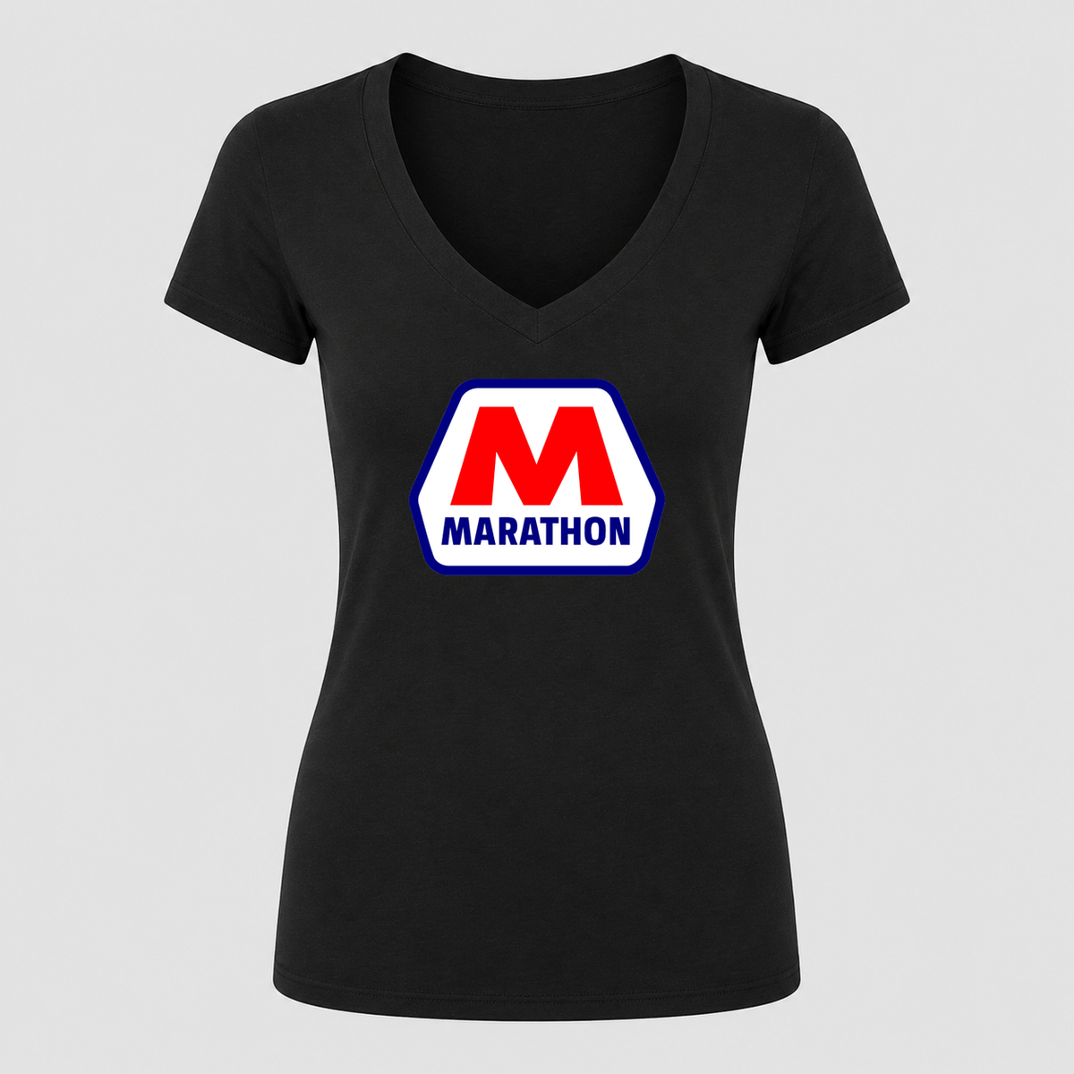 Women's Marathon V Neck T-Shirt in black