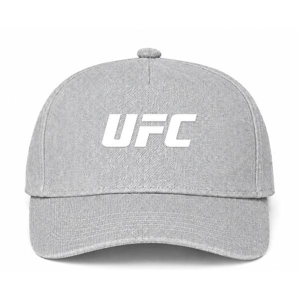 UFC White Logo Gray Dad Baseball Cap Hat