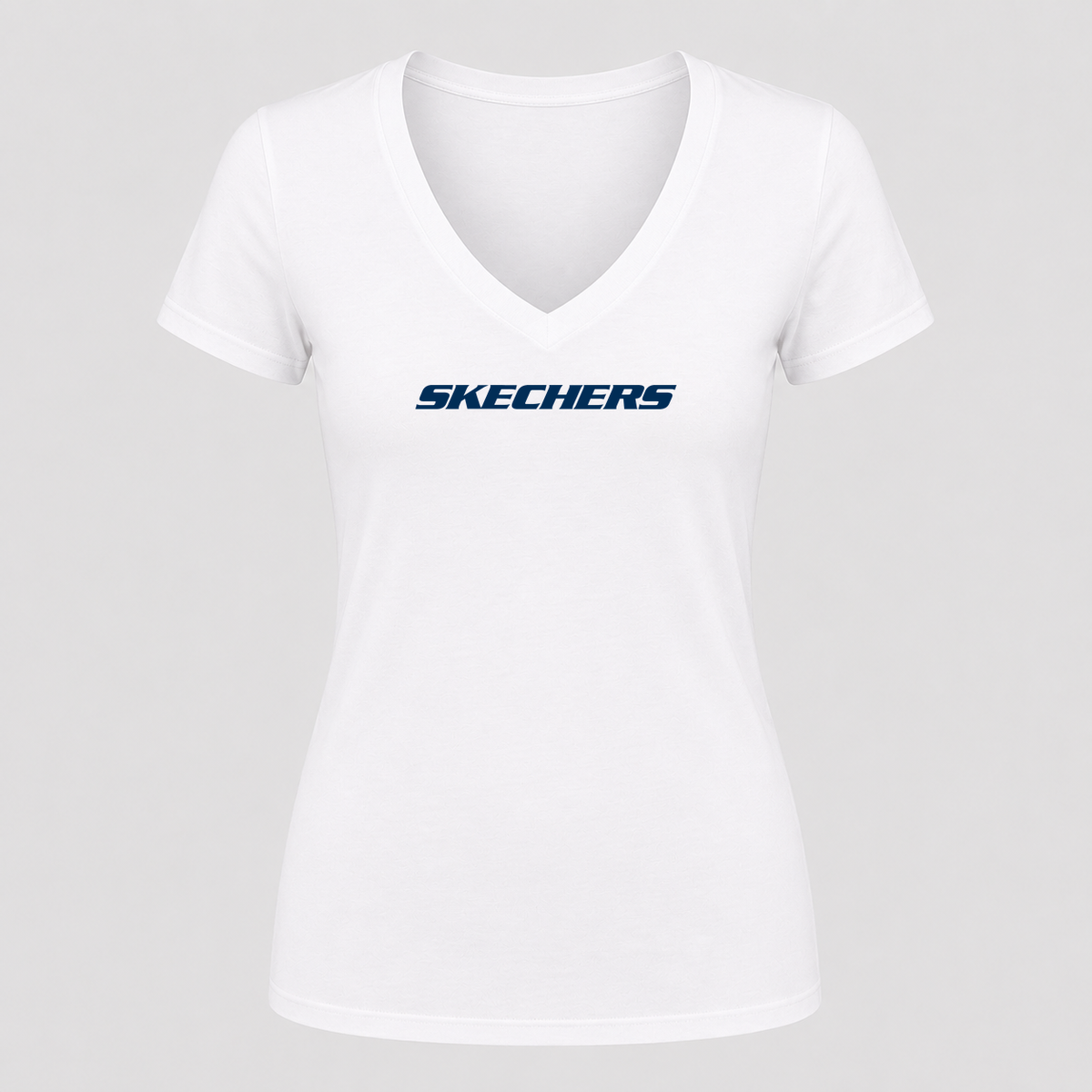 Women's Skechers V Neck T-Shirt in white