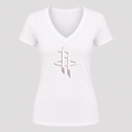 Women's Houston Rockets Army Green V Neck T-Shirt in white