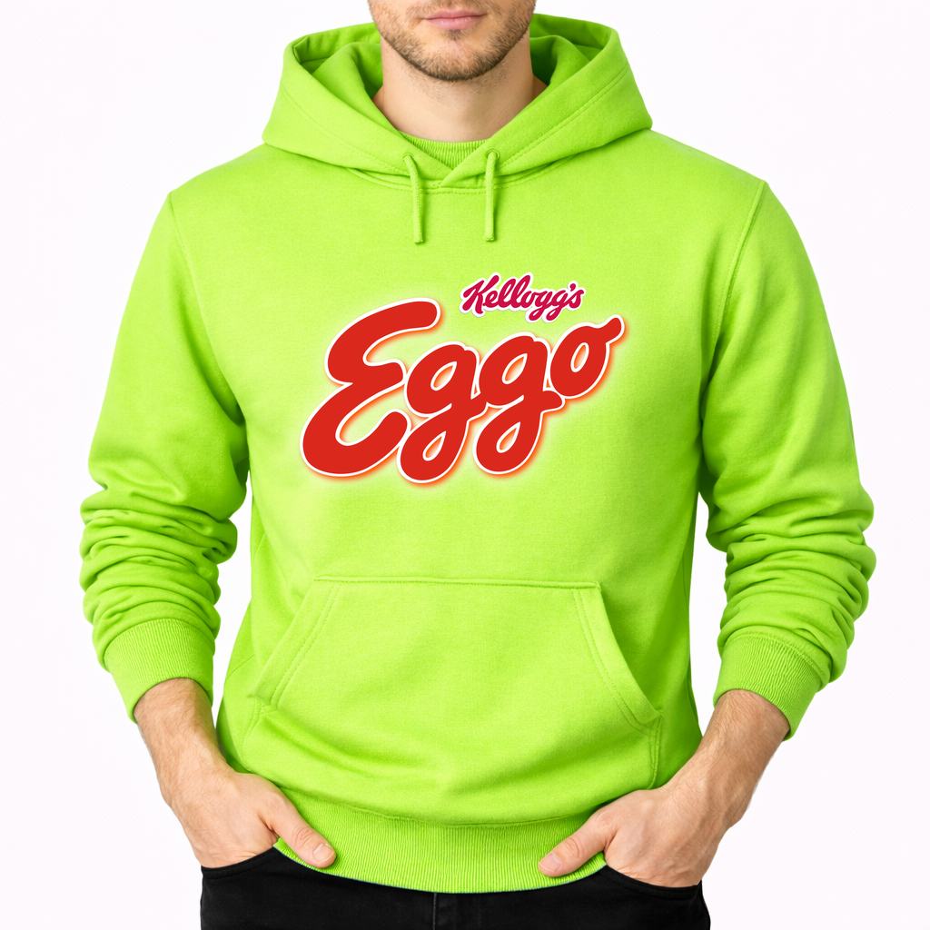 Men's Eggo Kelloggs Food Pullover Hoodie - Lime green