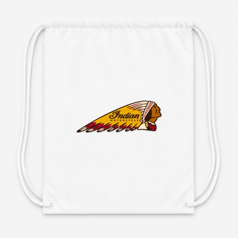 Indian Motorcycle Drawstring Bag - White