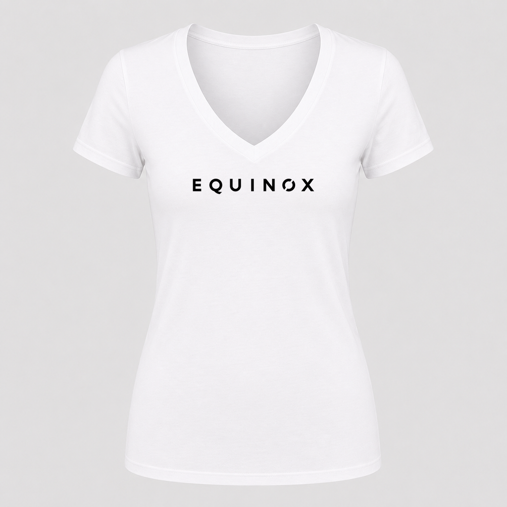 Women's Equinox V Neck T-Shirt in white