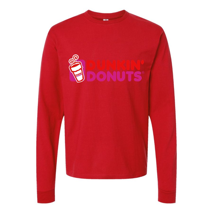 Men's Dunkin Donuts Long sleeves Cotton Blend T-Shirt - Red