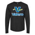Men's Valero Gas Station Logo Long sleeves Cotton Blend T-Shirt - Black
