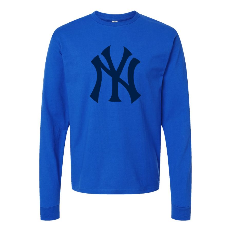Men's New York Yankees Long sleeves Cotton Blend T-Shirt - Blue