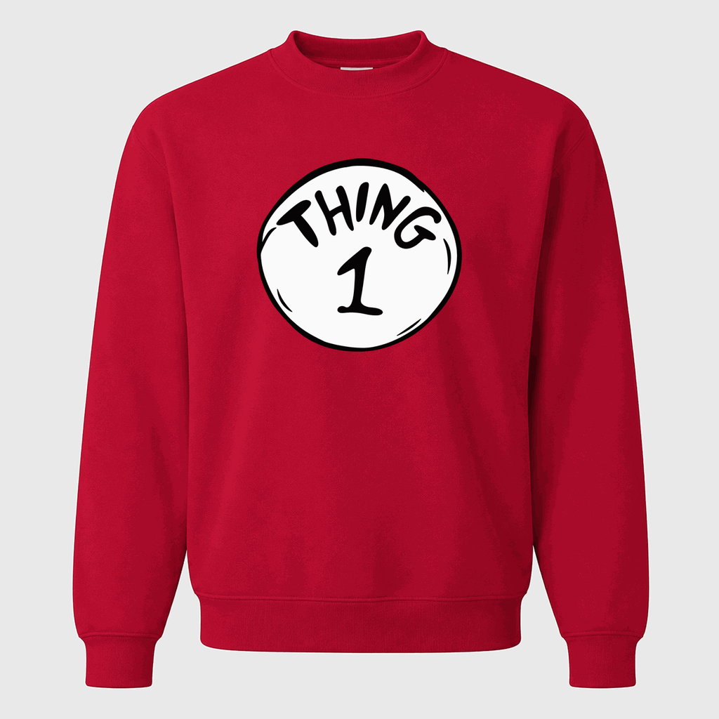 Men's Dr. Seuss Thing 1 Crewneck Sweatshirt - Red