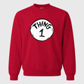 Men's Dr. Seuss Thing 1 Crewneck Sweatshirt - Red