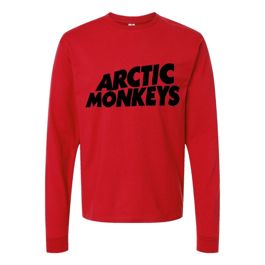 Men's Arctic-Monkeys-Logo Long sleeves Cotton Blend T-Shirt - Red