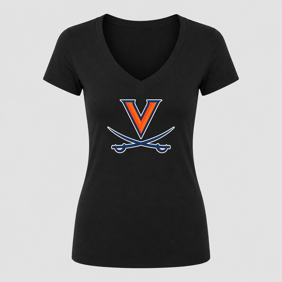 Women's Virginia Cavaliers V Neck T-Shirt in black