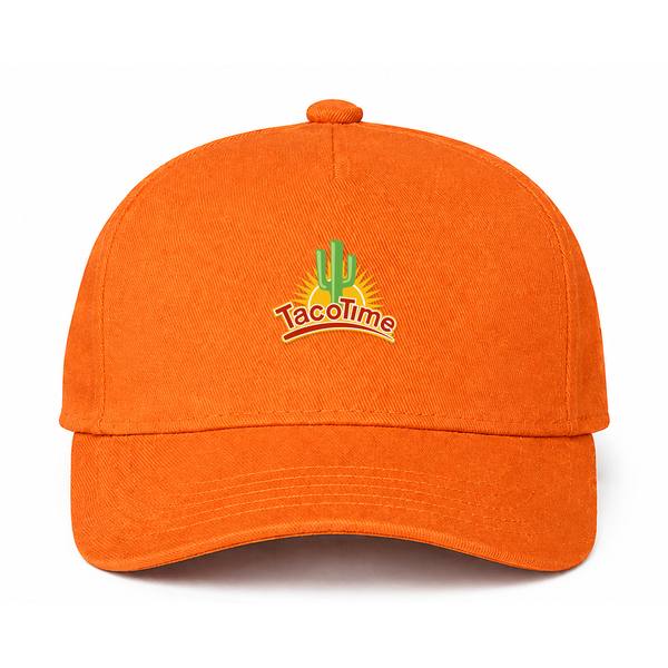 Taco Time Logo Orange Dad Baseball Cap Hat
