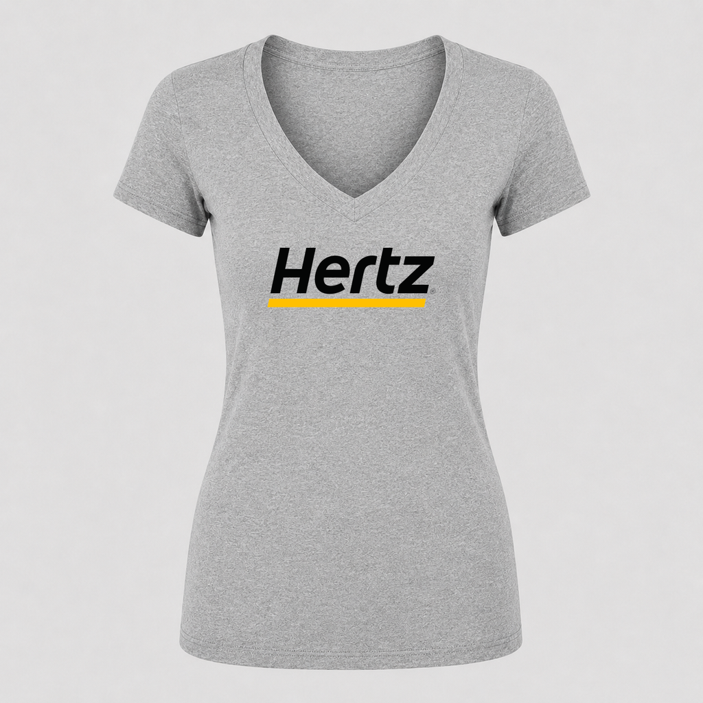 Women's Hertz V Neck T-Shirt in gray