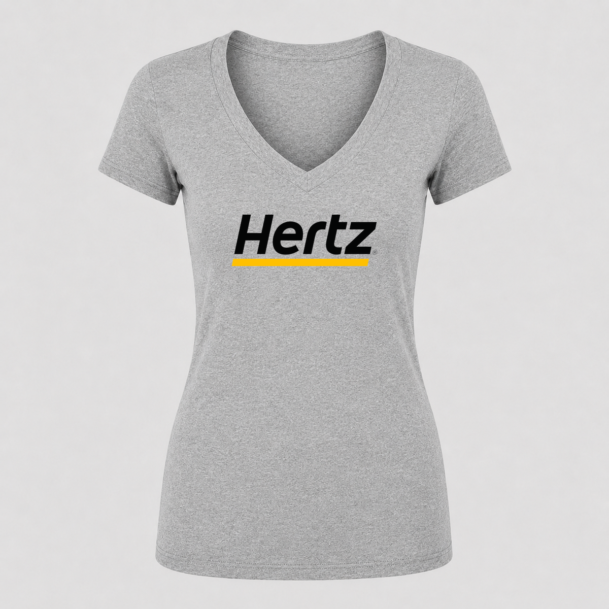 Women's Hertz V Neck T-Shirt in gray