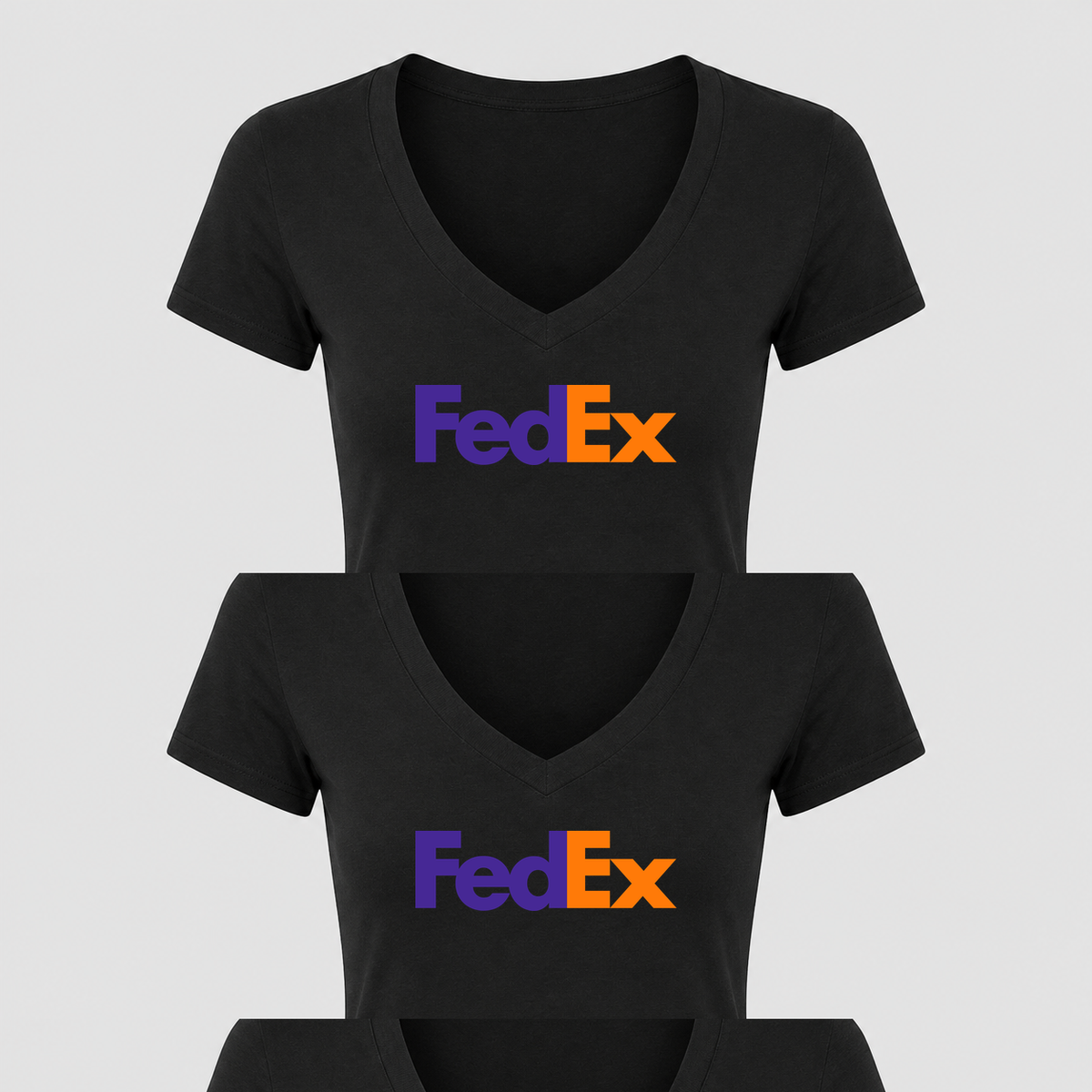 Women's FedEx V Neck T-Shirt in black