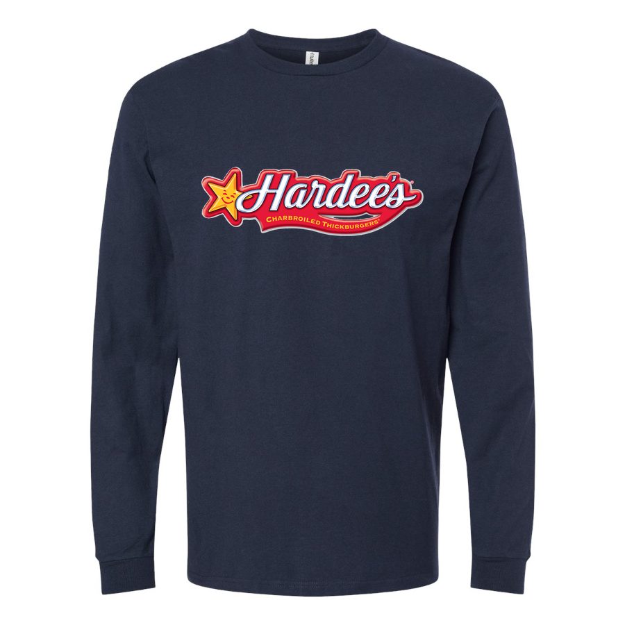 Men's Hardees-Logo-2006 Long sleeves Cotton Blend T-Shirt - Navy