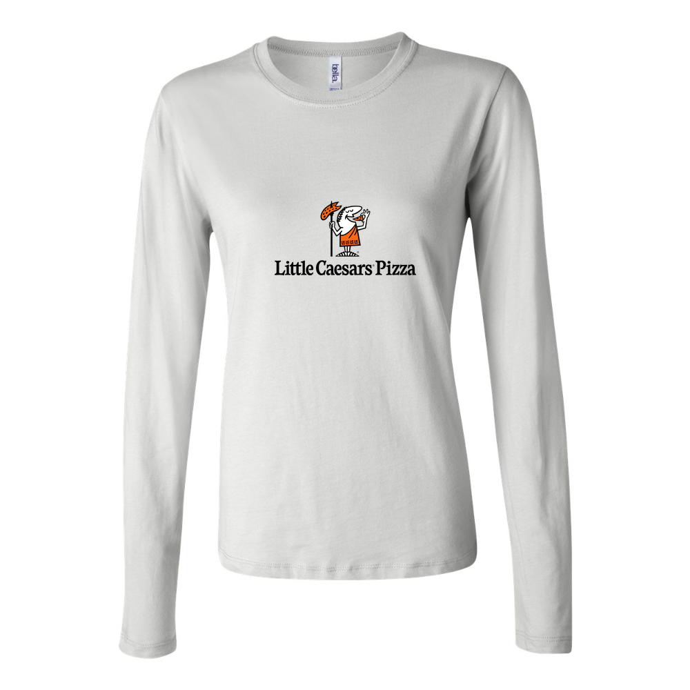 Women's Logo Little Caesars 1536x864 Long Sleeve T-Shirt - White
