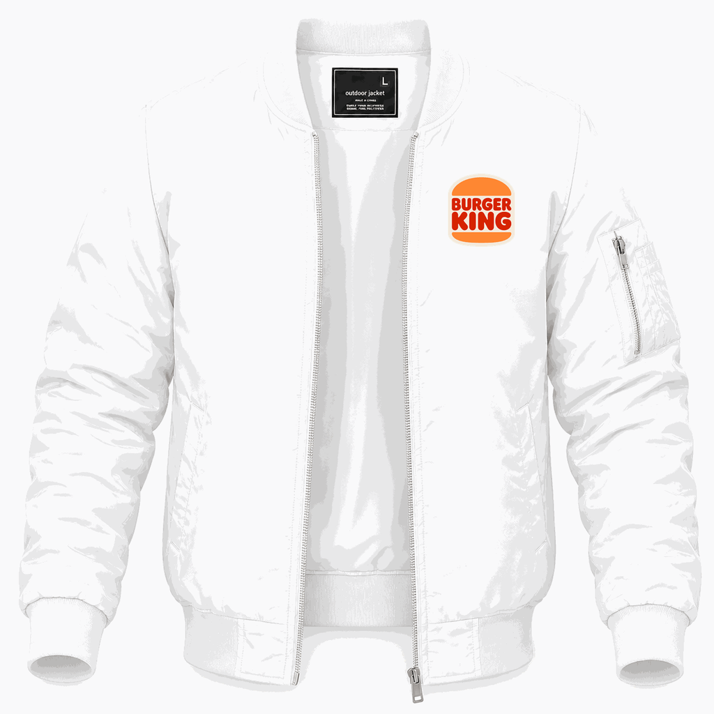 Men's Burger King Lightweight Bomber Jacket - White