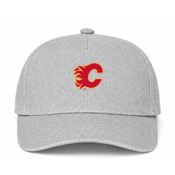 Calgary Flames NHL Logo Gray Dad Baseball Cap Hat