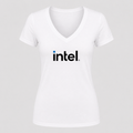Women's Intel V Neck T-Shirt in white