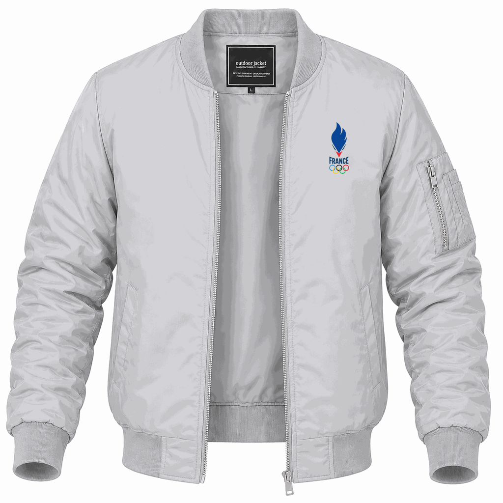 Men's France 2024 logo Lightweight Bomber Jacket - Gray