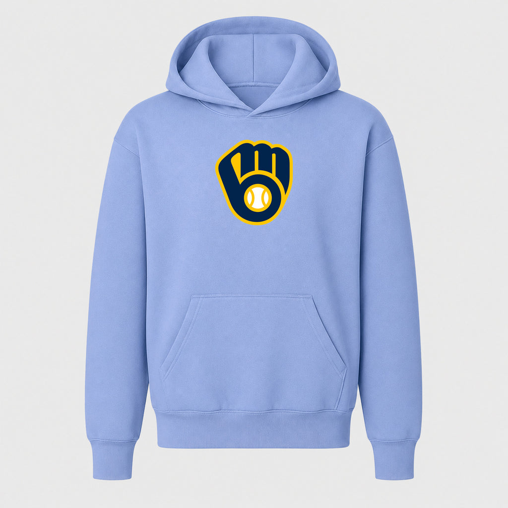 Youth Milwaukee Brewers Pullover Hoodie - Light Blue