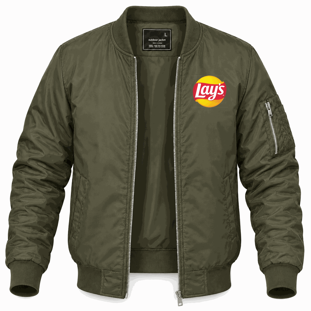 Men's Lays Lightweight Bomber Jacket - Army Green
