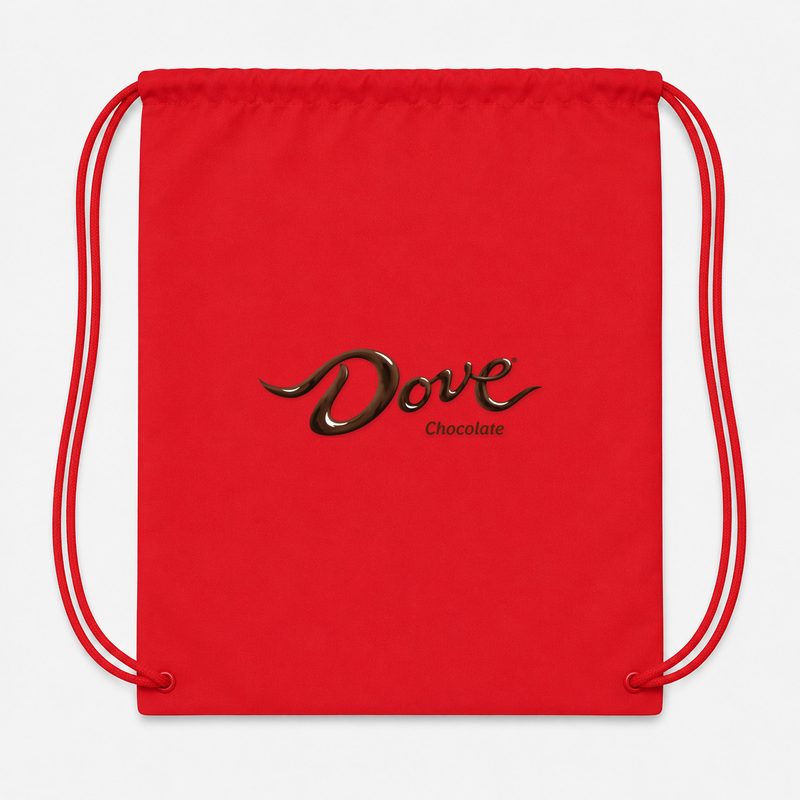 Dove Chocolate Food Drawstring Bag - Red