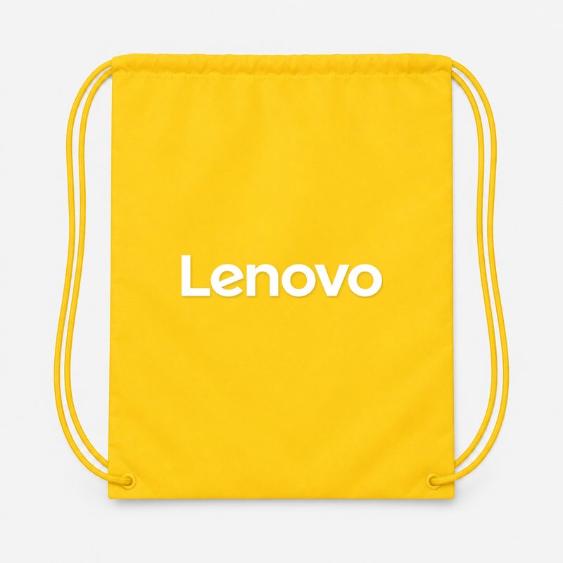 Lenovo White Drawstring Bag - Yellow