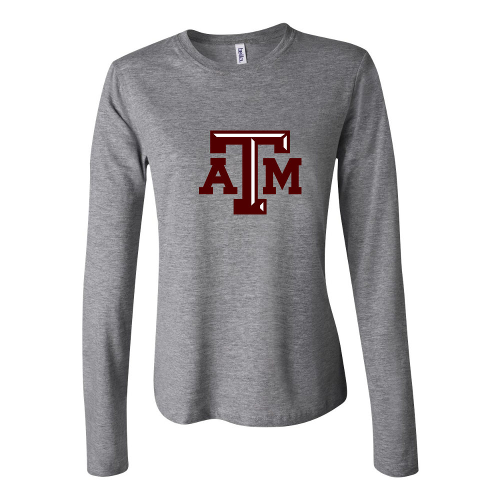 Women's texas am university logo png transparent Long Sleeve T-Shirt - Gray