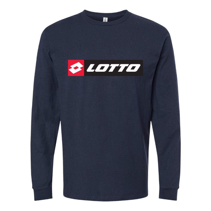 Men's Lotto-Logo-1536x810 Long sleeves Cotton Blend T-Shirt - Navy