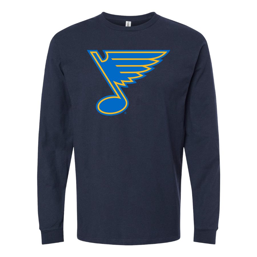 Men's St. Louis Blues Long sleeves Cotton Blend T-Shirt - Navy