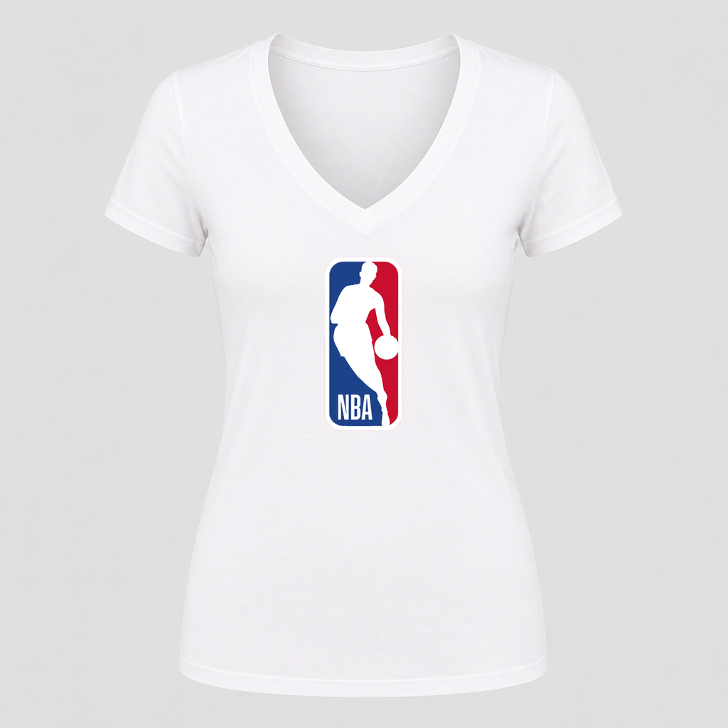 Women's NBA V Neck T-Shirt in white