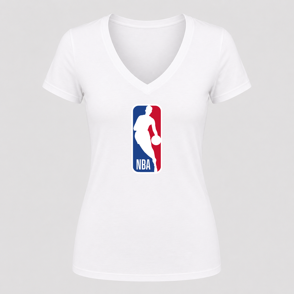 Women's NBA V Neck T-Shirt in white