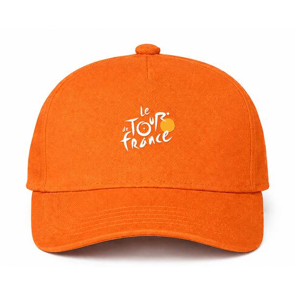 Tour de France White Logo Orange Dad Baseball Cap Hat