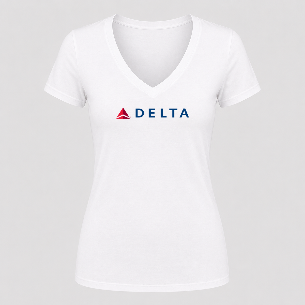 Women's Delta Airlines V Neck T-Shirt in white