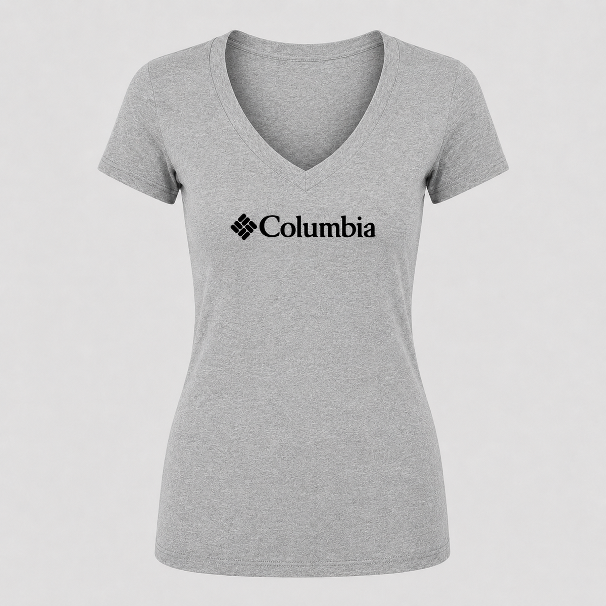 Women's Columbia V Neck T-Shirt in gray
