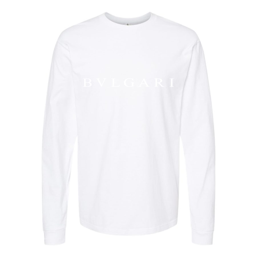 Men's Bvlgari-Logo-white Long sleeves Cotton Blend T-Shirt - White