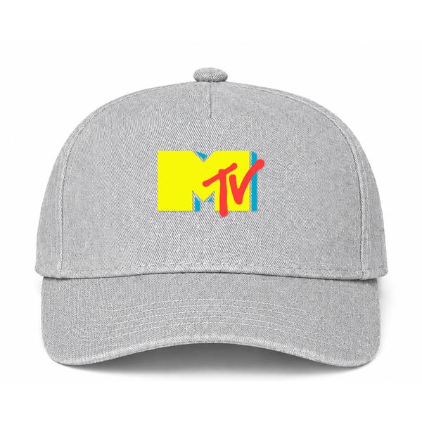 MTV Logo Gray Dad Baseball Cap Hat