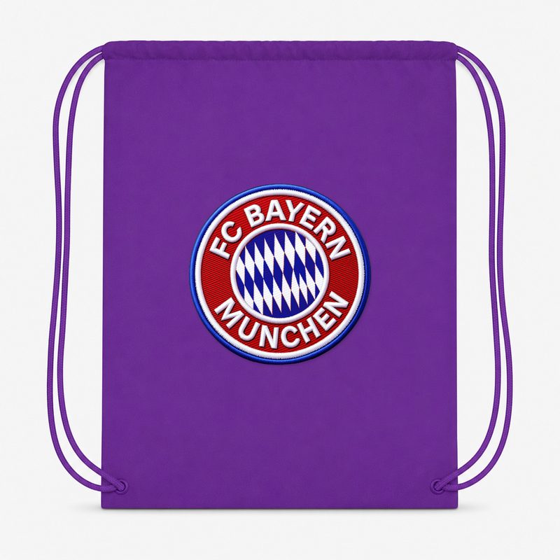 FC Bayern Munich Soccer Embroidery Drawstring Bag - Purple