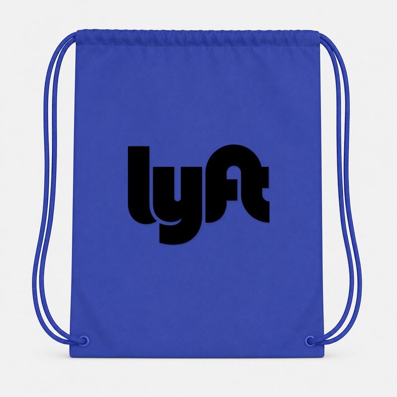 Lyft Black Drawstring Bag - Blue