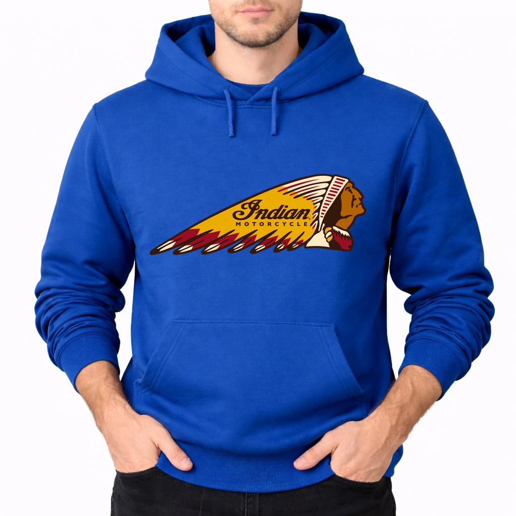 Men's Indian Motorcycle Pullover Hoodie - Blue