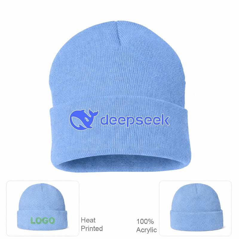 DeepSeek Sky Blue Beanie Hat