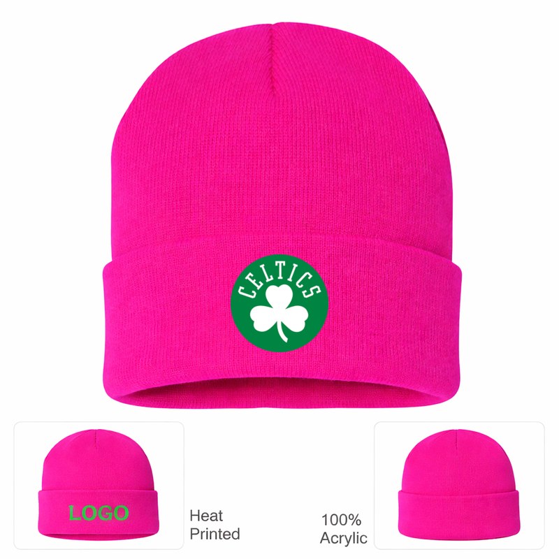 Boston Celtics Hot Pink Beanie Hat