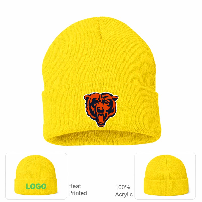 Chicago Bears Yellow Beanie Hat