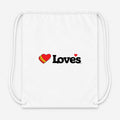 Loves Travel Stops Drawstring Bag - White
