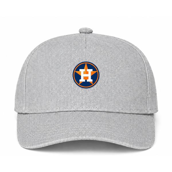 Houston Astros MLB Logo Gray Dad Baseball Cap Hat
