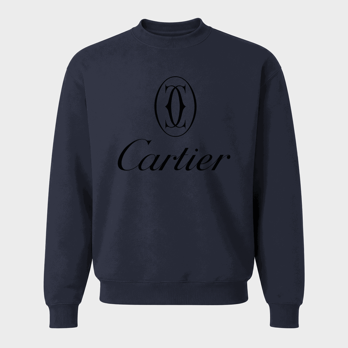 Men's Cartier Black Logo Crewneck Sweatshirt - Navy
